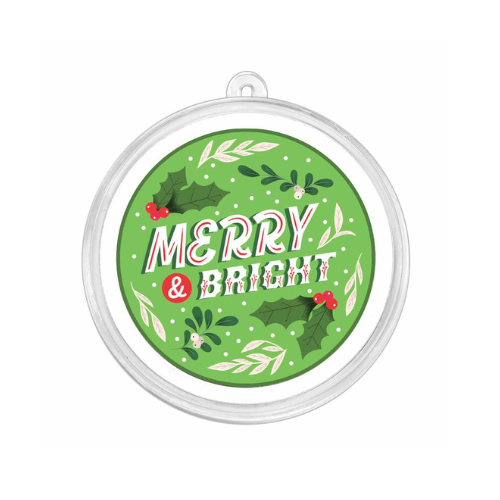 1 oz Silver Colorized Round Holly Jolly, Merry & Bright