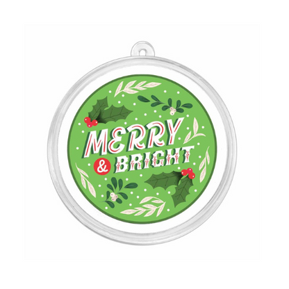 1 oz Silver Colorized Round Holly Jolly, Merry & Bright