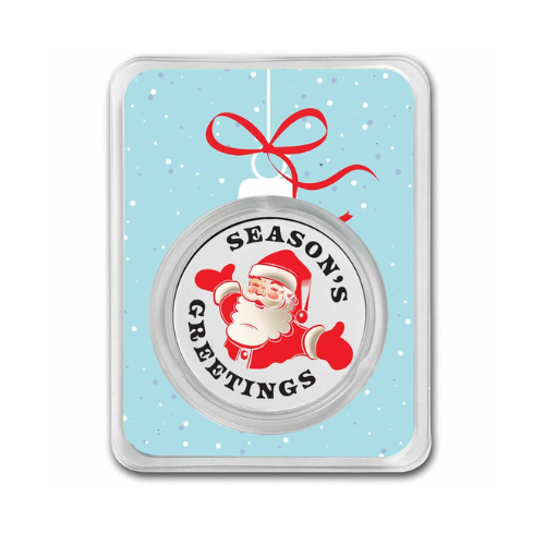 2024 1 oz Silver Colorized Round - Season's Greetings Santa