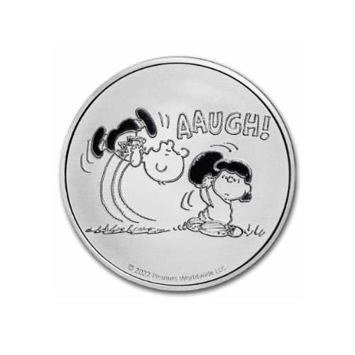 Peanuts® Lucy Pulls the Football 1 oz Silver Round