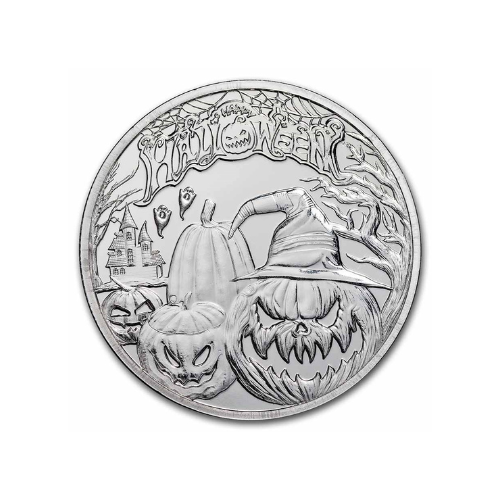 1 oz Silver Round Halloween Fright Trick or Treat