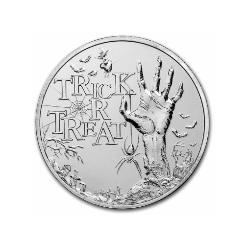 1 oz Silver Round Halloween Fright Trick or Treat