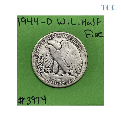 1944-D Walking Liberty Half Dollar 50c Fine 90% Silver