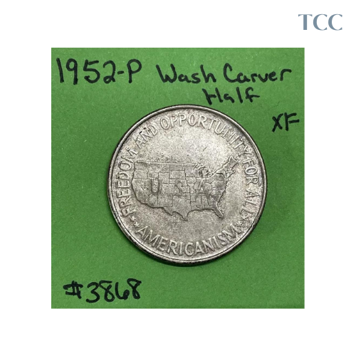 1952-P Washington-Carver Commemorative Silver Half Dollar XF Extra Fine