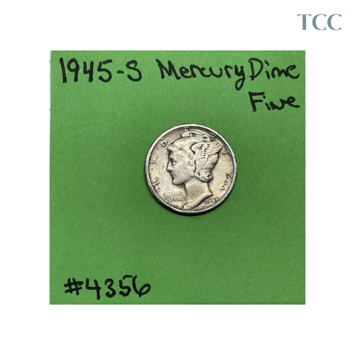 1945 S Mercury Dime Fine 90% Silver 10c