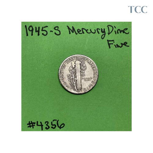 1945 S Mercury Dime Fine 90% Silver 10c