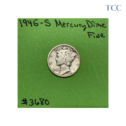 1945 S Mercury Dime Fine 90% Silver 10c