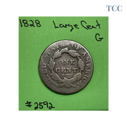 1828 Large Cent 1c Good