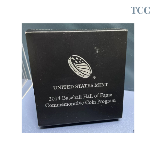 2014 P Baseball Hall of Fame Proof Silver Dollar HOF Coin Box NO COA