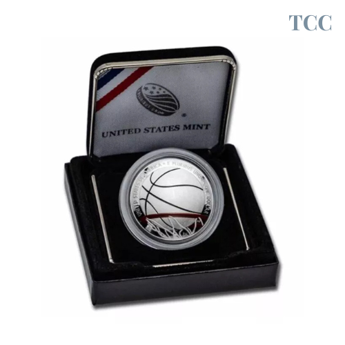 2020 Basketball Hall Of Fame Silver Proof Dollar With Box & COA Colorized