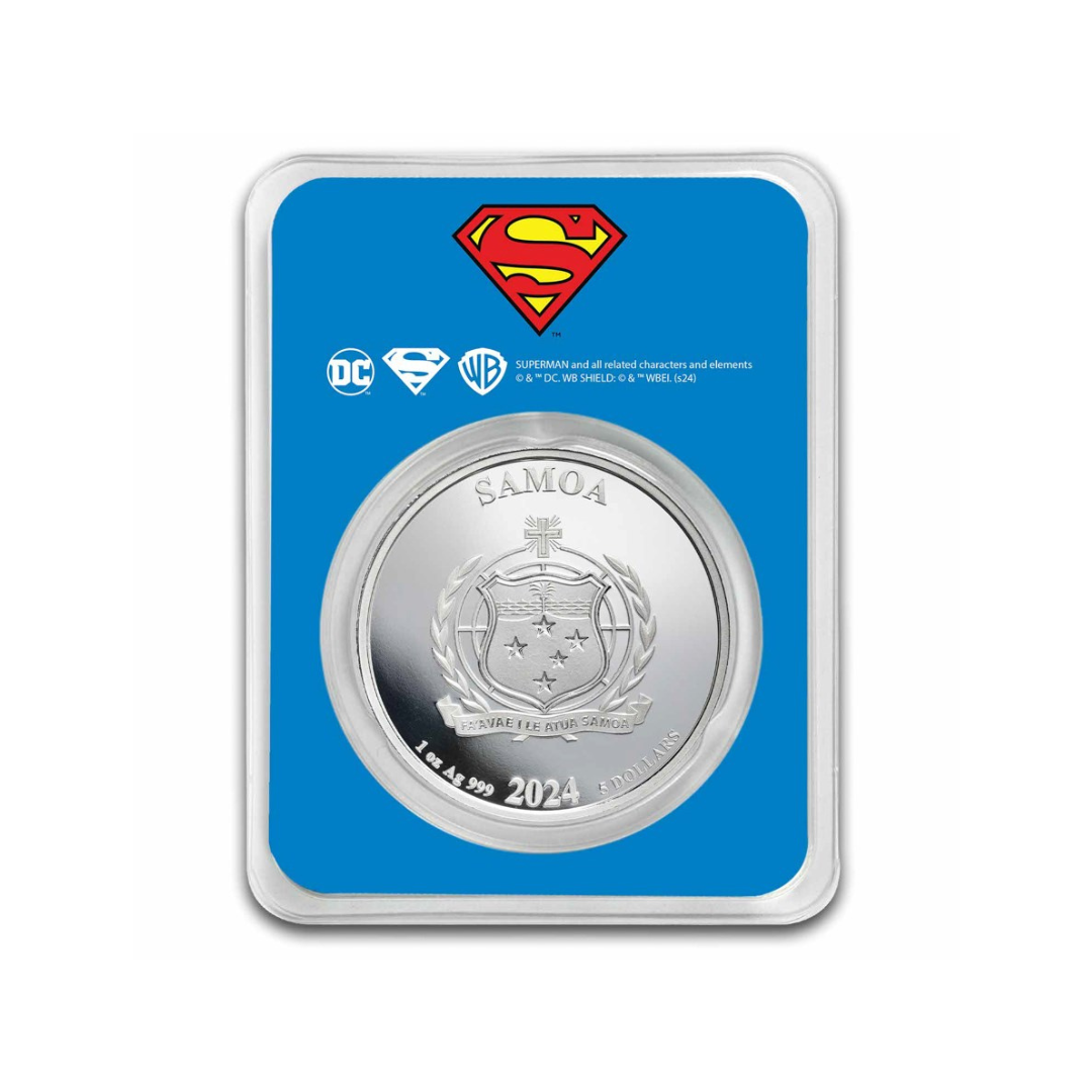 2024 Samoa 1 oz Silver DC Comics Superman Colorized with TEP