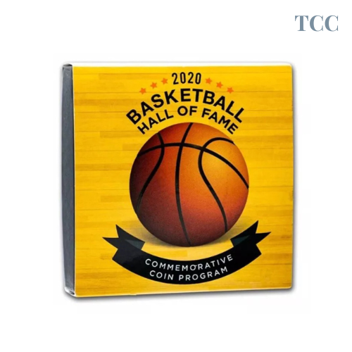 2020 Basketball Hall Of Fame Silver Proof Dollar With Box & COA Colorized