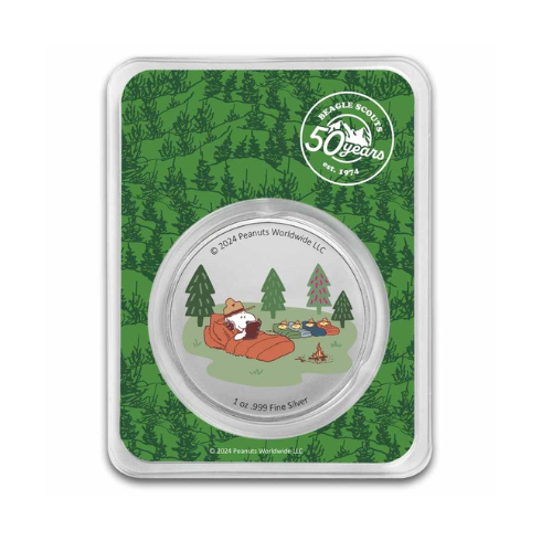 Peanuts® Beagle Scouts Overnight Camp 1 oz Colorized Silver