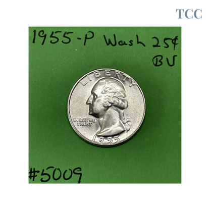 1955 Washington Silver Quarter 25c BU Brilliant Uncirculated