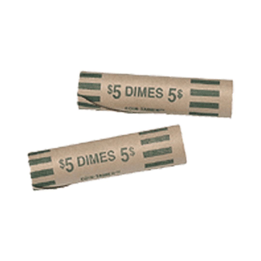 160ct Preformed Dime Coin Wrappers Paper Tubes