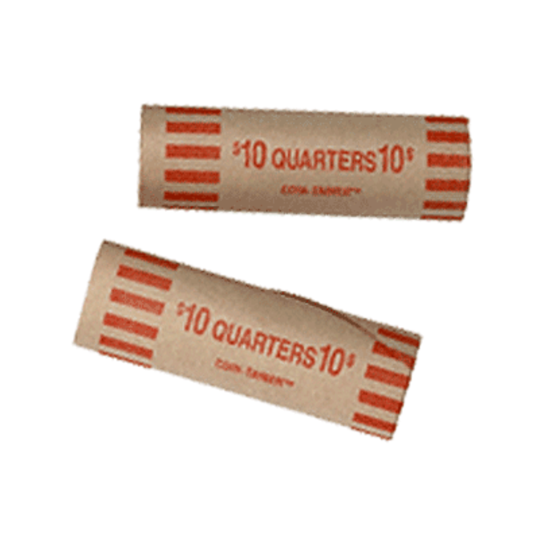 120ct Preformed Quarter Coin Wrappers Paper Tubes