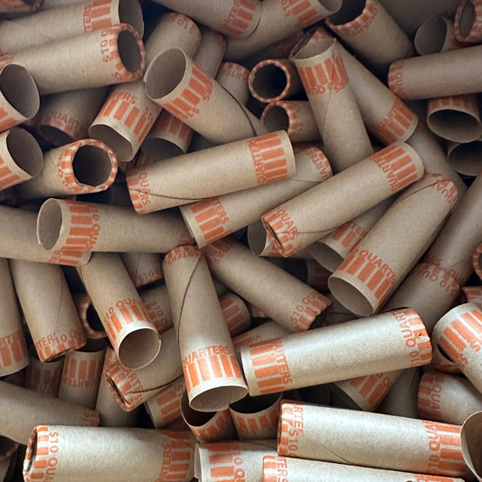 120ct Preformed Quarter Coin Wrappers Paper Tubes