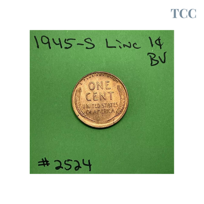 1945 S Lincoln Wheat Cent Penny 1c BU Uncirculated