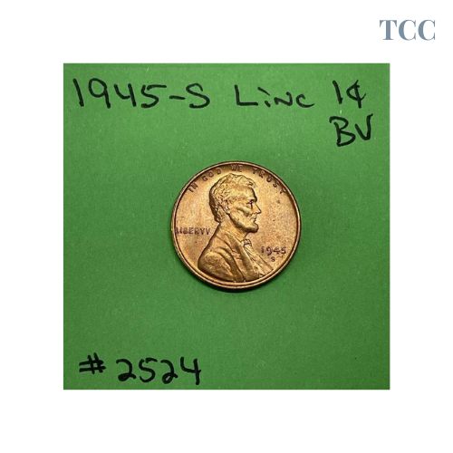 1945 S Lincoln Wheat Cent Penny 1c BU Uncirculated