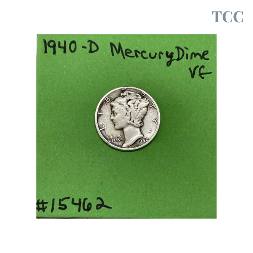 1940 D Mercury Dime 10c 90% Silver VF Very Fine