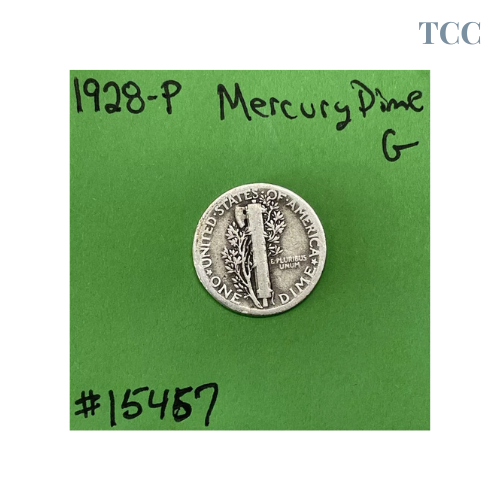 1928-P Mercury Dime 10c 90% Silver Good (G)