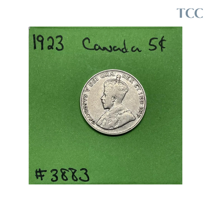 1923 Canada 5 Cents Nickel Circulated