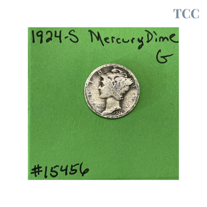 1924 S Mercury Dime 10c 90% Silver Good (G)