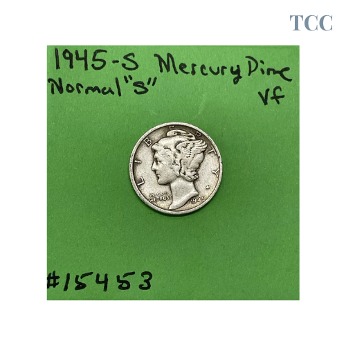 1945 S Mercury Dime 10c 90% Silver VF Very Fine