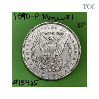 1890-P Morgan Silver Dollar $1 XF EF Extremely Fine 90% Silver