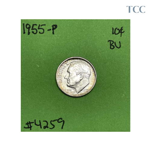 1955 Roosevelt Dime 10c BU Uncirculated Mint State 90% Silver