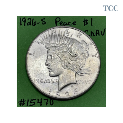 1926-S Peace Silver Dollar $1 CH AU About Uncirculated Better Date 90% Silver