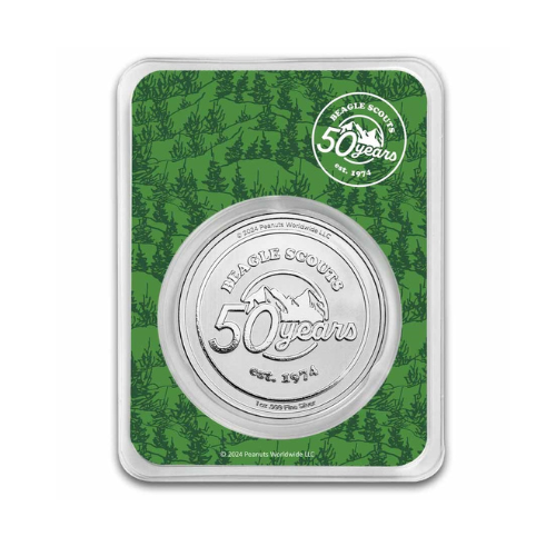 Peanuts® Beagle Scouts 50th Anniversary 1 oz Silver in TEP