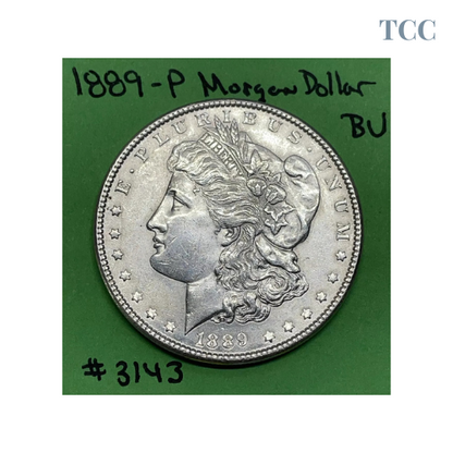 1889 P Morgan Silver Dollar $1 BU Brilliant Uncirculated 90% Silver