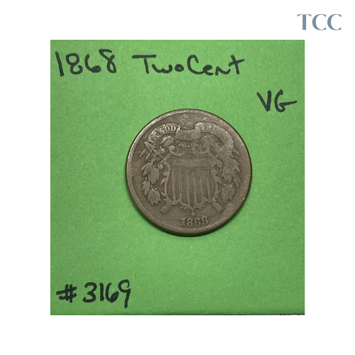 1868 Two Cent Piece VG Very Good