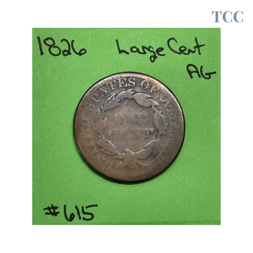 1826 Large Cent 1c AG About Good