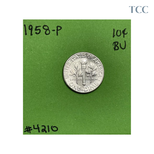 1958 Roosevelt Dime 10c BU Uncirculated Mint State 90% Silver