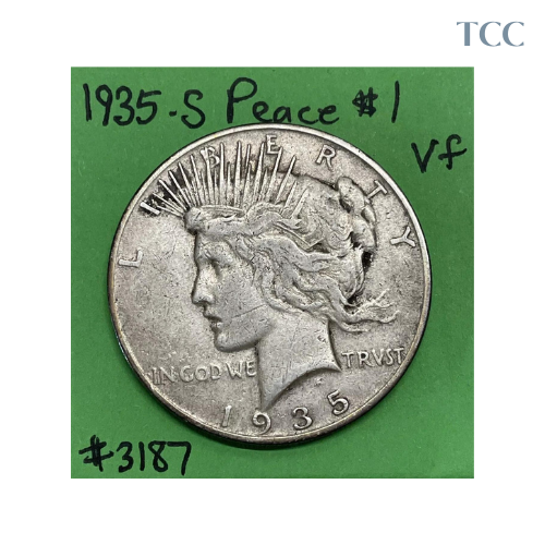 1935 S Peace Dollar $1 VF Very Fine 90% Silver Very Tough Date