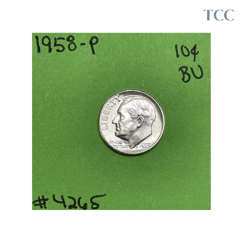 1958 Roosevelt Dime 10c BU Uncirculated Mint State 90% Silver