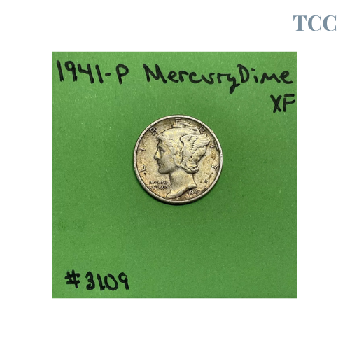 1941-P Mercury Dime 10c XF Extra Fine 90% Silver