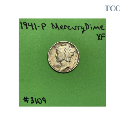 1941-P Mercury Dime 10c XF Extra Fine 90% Silver