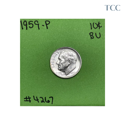 1959-P Roosevelt Dime 10c BU Brilliant Uncirculated 90% Silver