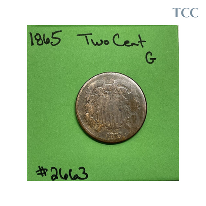 1865 Two Cent Piece Good (G)