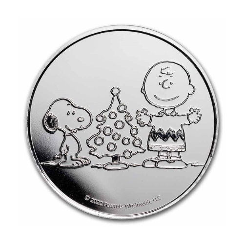 Peanuts® Charlie Brown & Snoopy Christmas 1oz Silver Round