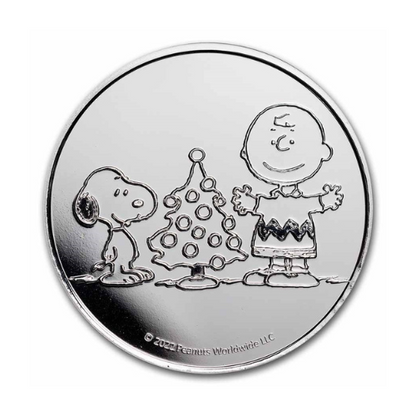 Peanuts® Charlie Brown & Snoopy Christmas 1oz Silver Round