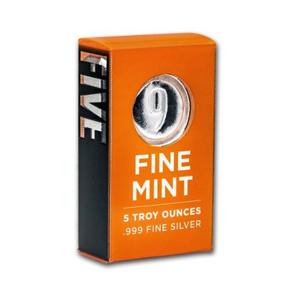 9Fine Mint 5oz Cast-Poured Silver Bar