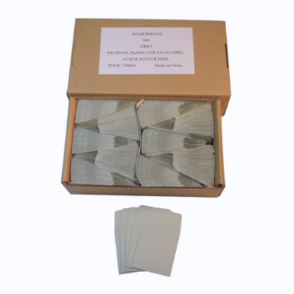 Grey Paper Coin Envelopes 100ct