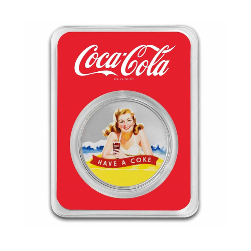 Coca-Cola® 1 oz Silver Colorized Round Bathing Beauties: Blonde