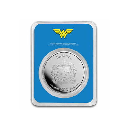 2024 Samoa 1 oz Silver DC Comics Wonder Woman Colorized with TEP