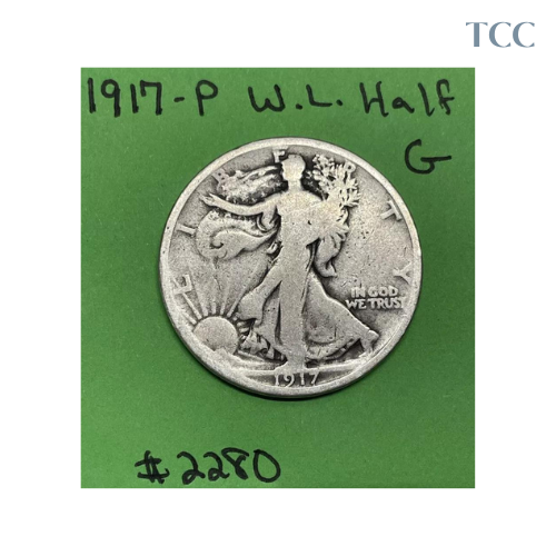 1917 P Walking Liberty Half Dollar 50c Good 90% Silver