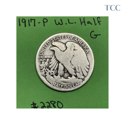 1917 P Walking Liberty Half Dollar 50c Good 90% Silver